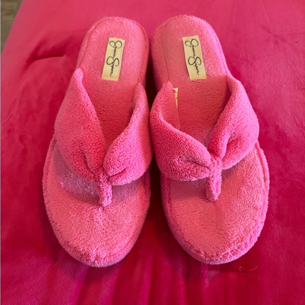 Pink Terry Cloth Slippers